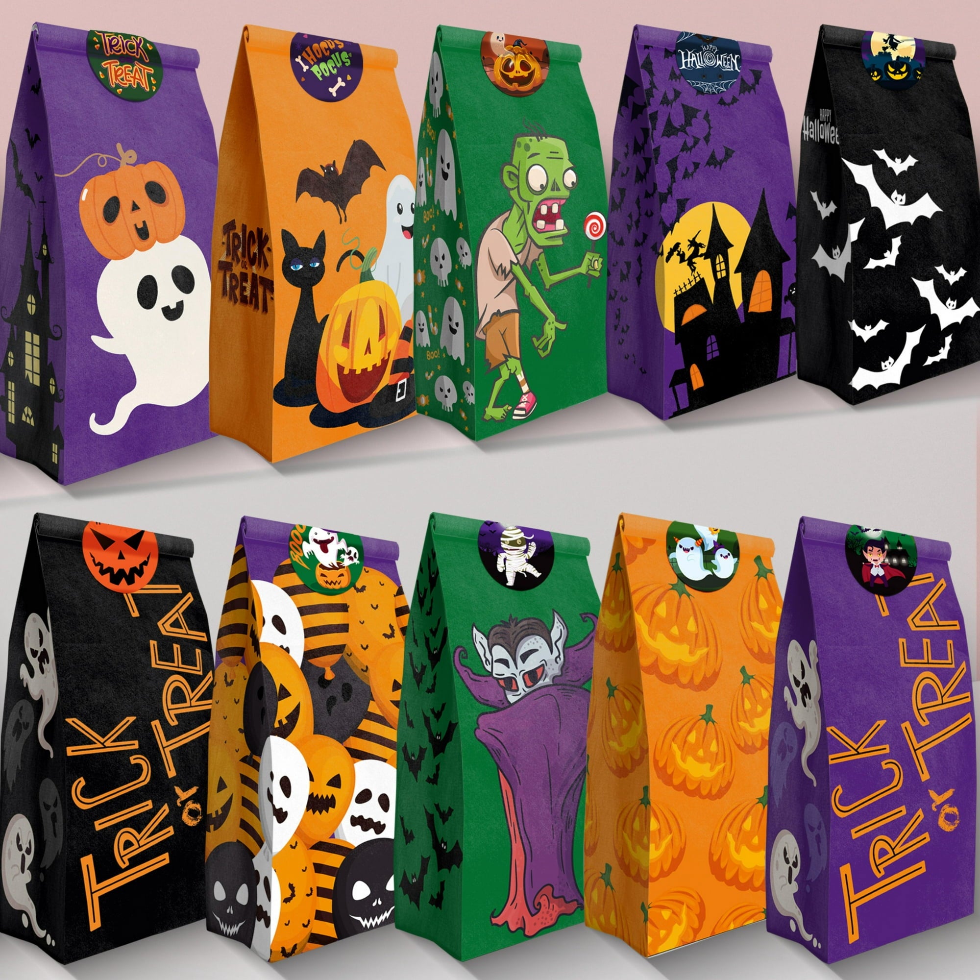 Halloween Candy Bag, Non Woven Fabric Halloween Bags for Household(Pumpkin)  : Amazon.in